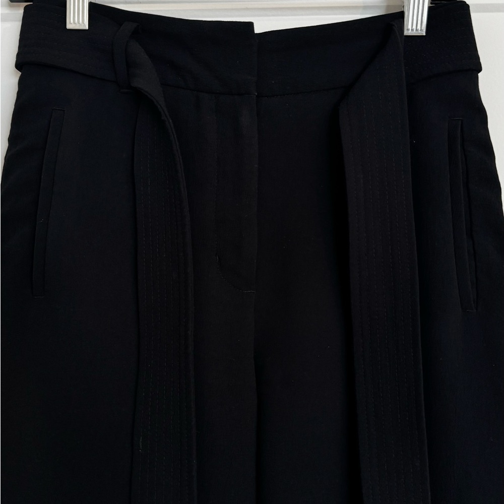 Aritzia Wilfred Tie-Front Pants in black Crepette - High-Waist Pants - Size 4 - Picture 9 of 12